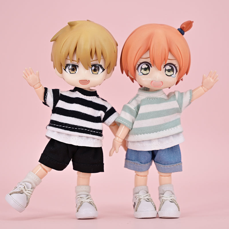 Ob11 Doll Clothes SKnitted Patchwork T-shirt Suitable For 12 Points Doll GSC Molly P9 P10 YMY UFDoll Obitsu11 Doll Clothes Tops Accessories Gifts