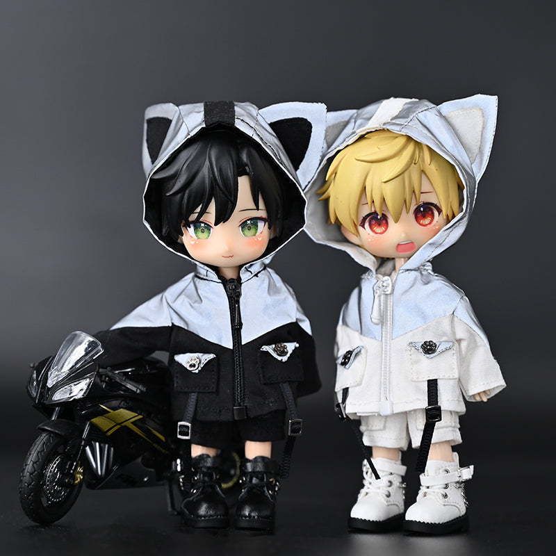Ob11 Doll Clothes Cool Little Monster Storm Jacket Suitable For Obitsu11 1/12 BJD P9 P10 YMY Coat GSC Plain Body UFDoll  Doll Clothes P9 Coat