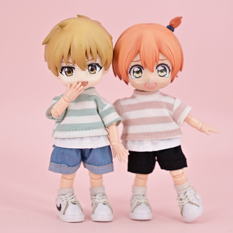Ob11 Doll Clothes SKnitted Patchwork T-shirt Suitable For 12 Points Doll GSC Molly P9 P10 YMY UFDoll Obitsu11 Doll Clothes Tops Accessories Gifts