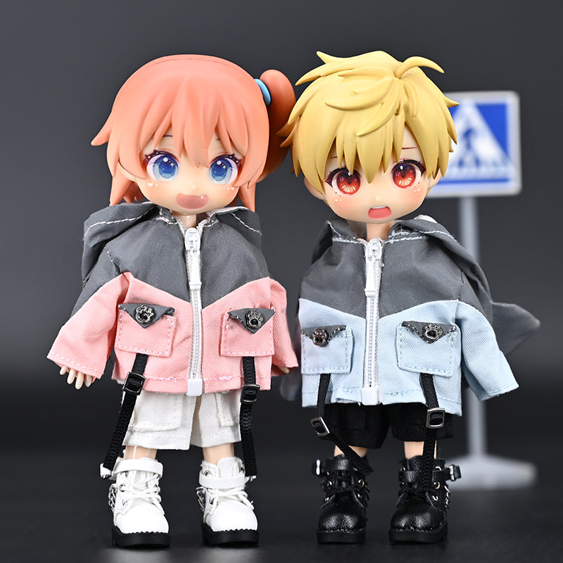 Ob11 Doll Clothes Cool Little Monster Storm Jacket Suitable For Obitsu11 1/12 BJD P9 P10 YMY Coat GSC Plain Body UFDoll  Doll Clothes P9 Coat